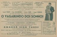 Programa do filme "O Vagabundo dos Sonhos" realizado por René Clair com a participação de Gerald Philipe, Gina Lollobrigida, Martine Carol e Magali Vendeuil. 