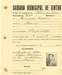 Registo de matricula de velocipedista em nome de Manuel Moreira, morador na Idanha, com o nº de inscrição 2061.
