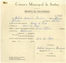 Registo de velocípede de marca Famel, com o nº 9682, em nome de António Joaquim Mariano, morador em Covas de Ferro.