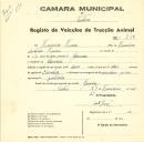 Registo de um veiculo de duas rodas tirado por dois animais de espécie cavalar destinado a transporte de mercadorias em nome de Francisco Franco, morador em Gouveia.