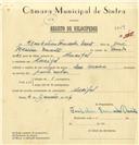 Registo de velocípede com o nº 6759, em nome de Franklin Fernandes Duarte, morador em Mucifal.
