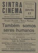 Programa do filme "Também somos seres humanos" com a participação dos atores Burgess Meredth e Robert Mitchum.