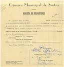 Registo de velocípede de marca Pinar, com o nº 6787, em nome de António Rosa de Sena, morador em Monte Arroio.