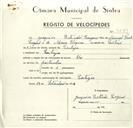 Registo de velocípede de marca Ilo, com o nº 9289, em nome de Joaquim Estevão Lageiro, morador em Cortezia.