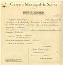 Registo de velocípede de marca Dover com motor Saches, com o nº 7429, em nome de João Domingos, morador em Covas.