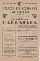 Programa da Grandiosa Garraiada, no Campo da Portela de Sintra, promovida por uma comissão a favor da Associação dos Bombeiros Voluntários de Sintra, 1.ª secção, a 3 de setembro de 1939.