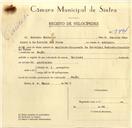 Registo de velocípede de marca Nacional, com o nº 9794, em nome de António Monteiro, morador em Fação.