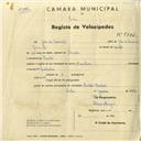 Registo de velocípede de marca Mauritania, com o nº 2782, em nome de João da Conceição, morador em Pendão.