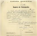 Registo de velocípede de marca Nacional, com o nº 318, em nome de Júlio Simões Ferreira, morador em S. João das Lampas.