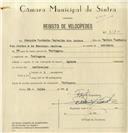 Registo de velocípede com o nº 8130, em nome de Joaquim Custódio Carvalho dos Santos, morador em Cortegaça.