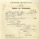 Registo de velocípede de marca Olympique, com o nº 3135, em nome de Domingos António Alegre, morador em Bolelas.