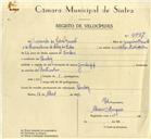 Registo de velocípede de marca Zundap, com o nº 9997, em nome de Fernando da Silva Duarte, morador em Queluz.