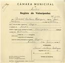 Registo de velocípede de marca Olympique, com o nº 3548, em nome de Manuel António Rodrigues, morador em Azoia.