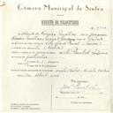 Registo de velocípede de marca Cycles Pombal com motor, com o nº 5723, em nome de Cândido Ferreira Matias, morador em Linhó.