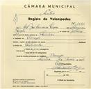 Registo de velocípede com o nº 3648, em nome de Gil José Ferreira Lopes, morador em Banzão.