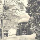 Fonte dos Passarinhos no parque da Pena aquando do nevão de 1954.