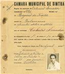 Registo de matricula de cocheiro amador em nome de Rogério de Freitas, morador em Galamares, com o nº de inscrição 981.
