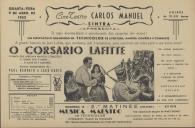 Programa do filme "O Corsário Lafitte" com a participação de Paul Henreid e Jack Dakie.