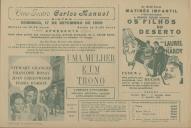 Programa do filme "Uma Mulher e Um Trono" com a participação de Stewart Granger, Françoise Rosay, Joan Greenwood e Flora Robson.