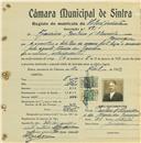 Registo de matricula de velocipedista em nome de Francisco Paulino de Almeida, morador em Carenque, com o nº de inscrição 581.