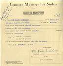 Registo de velocípede de marca Caravela, com o nº 7611, em nome de José Grácio Bartolomeu, morador em S. João das Lampas.