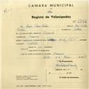 Registo de velocípede com o nº 2794, em nome de Lúcio Caeiro Ventura, morador em Carrascal.