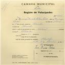 Registo de velocípede de marca Nacional com o nº 2737, em nome de Domingos Duarte Santana Polido, morador em Alvarinhos.