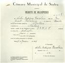 Registo de velocípede de marca L.A.C.H.S., com o nº 8441, em nome de Artur Rodrigues Cavaleiro, morador em Morelena.