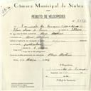 Registo de velocípede de marca Especial, com o nº 5097, em nome de Fernando da Conceição Silva, morador em Mem Martins.
