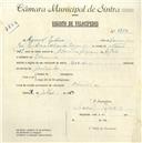 Registo de velocípede de marca Nacional, com o nº 4732, em nome de Manuel Isidoro, morador em Odrinhas.
