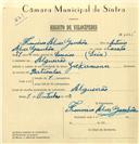 Registo de velocípede com o nº 6665, em nome de Francisco Alves Gamboa, morador em Algueirão.