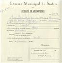Registo de velocípede de marca Helios, com o nº 4979, em nome de Júlio Quirino Moreira, morador em Baratã.