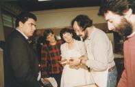 Visita de Rui Pereira, vereador da Câmara Municipal, acompanhado por Maria Conceição Carvalho e Maria João Figueiredo, à Escola de Formação Profissional.