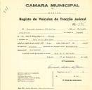 Registo de um veiculo de duas rodas tirado por um animal de espécie asinina destinado a transporte de mercadorias em nome de Fernando Antunes de Oliveira, morador no Vale de São Martinho.