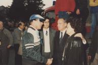 Comendador João Justino, presidente da Câmara Municipal de Sintra e o vereador Rui Silva, assistindo ao II grande prémio de ciclismo de Lisboa, na Volta do Duche.