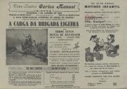 Programa do filme "A Carga da Brigada Ligeira" realizado por Michael Curtiz com a participação de Errol Flynn e Olivia de Havilland. 