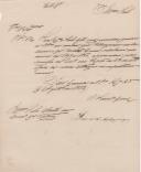 Ofício do Secretário  Geral do Governo Civil de Lisboa, Luis Albuquerque, ao Administrador do Concelho de Sintra, referente à devolução das contas da Albergaria de Montelavar, dos anos de 1849 e 1850.