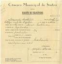 Registo de velocípede com o nº 6472, em nome de Joaquim António, morador em Mastrontas.
