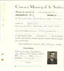 Registo de matricula de velocipedista em nome de Amândio Monteiro das Neves, morador na Baratã, com o nº de inscrição 6448.