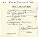 Registo de velocípede de marca Vitória, com o nº 9277, em nome de Gertrudes Maria de Magalhães, moradora em Fação.