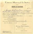 Registo de velocípede de marca Raio, com o nº 7895, em nome de Domingos Duarte Cantadeiro, morador em Concelho.