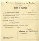 Registo de velocípede com o nº 7861, em nome de Manuel dos Santos Correia, morador em Morelinho.