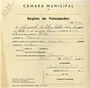 Registo de velocípede com o nº 3590, em nome de Manuel da Silva Costa, morador em Carenque.