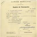 Registo de velocípede com o nº 2048, em nome de Salvador Rebelo de Andrade, morador em Pexilgais.
