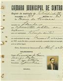 Registo de matricula de velocipedista em nome de Mário da Fonseca, morador no Idanha, com o nº de inscrição 954.