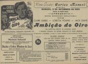 Programa do filme "Ambição do Oiro" com a participação de Clark Gable, Loretta Young e Jack Oakie.