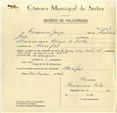 Registo de velocípede de marca Ilo-Mavic, com o nº 10116, em nome de Francisco Jorge, morador em Mucifal.