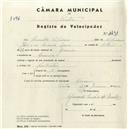 Registo de velocípede com o nº 4491, em nome de Romoaldo Cipriano, morador em Maceira.