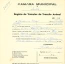 Registo de um veiculo de duas rodas tirado por dois animais de espécie bovina destinado a transporte de mercadorias em nome de Frederico Vidal, morador em Lisboa.
