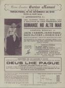 Programa do filme, comédia musical, "Romance no Alto Mar", com a participação de Jack Carson, Janis Paige, Don de Fore e Doris Day . 